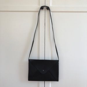 Black leather crossbody purse